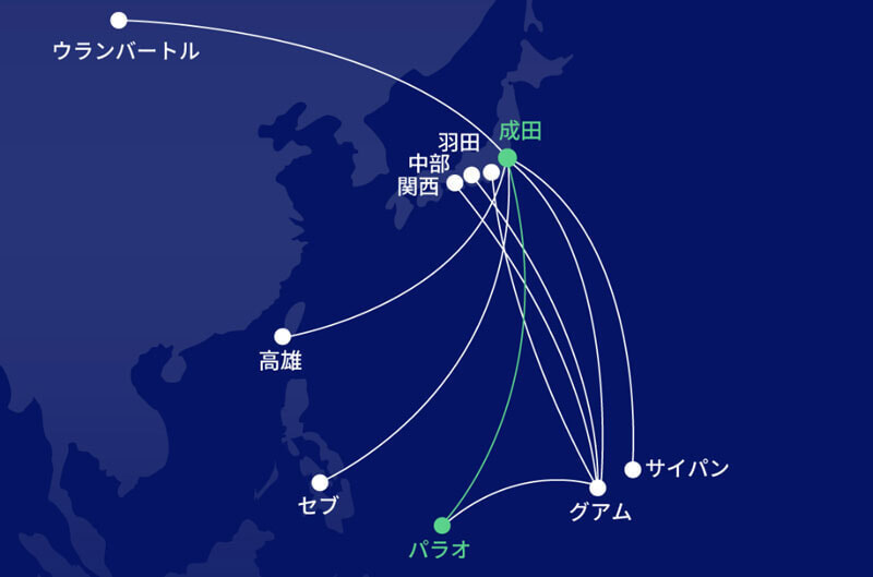 ユナイテッド航空 航路マップ